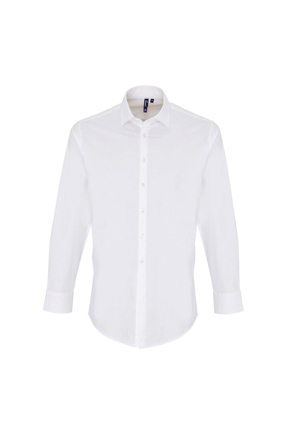 Рубашка из эластичного поплина с длинными рукавами Premier, белый 
Рубашка из эластичного поплина с длинными рукавами Premier, белый