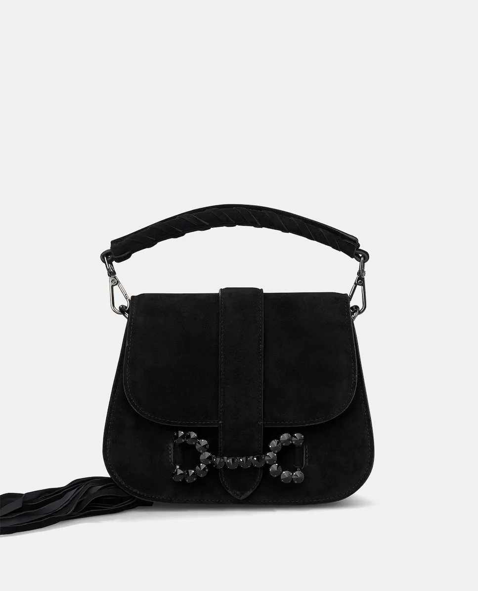 Женская кожаная сумка-бандо с декоративным элементом стремени, украшенная стразами Alma En Pena, черный
Женская кожаная сумка-бандо с декоративным элементом стремени, украшенная стразами Alma En Pena, черный