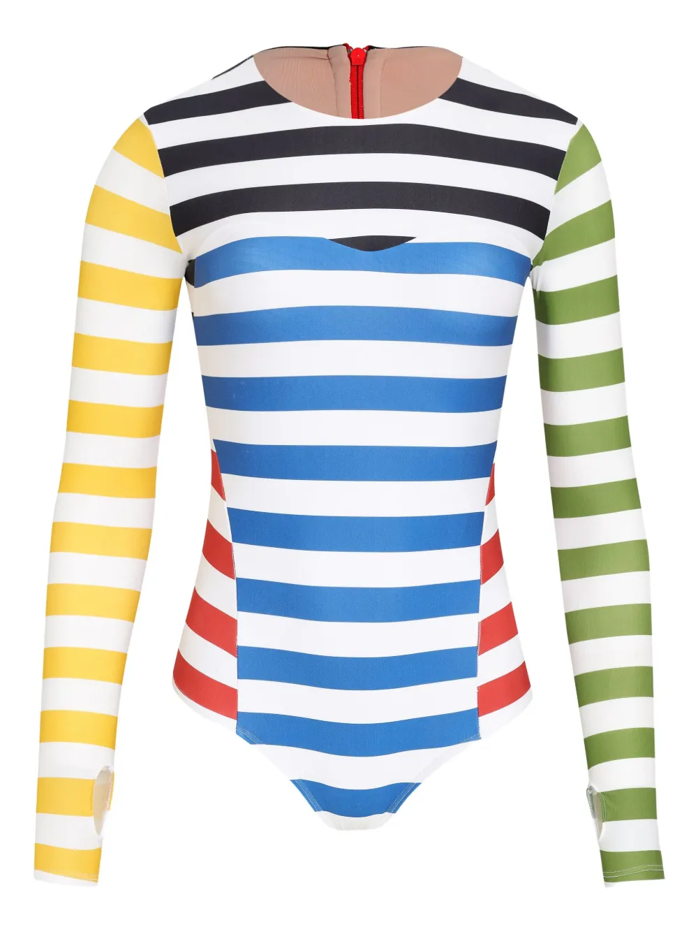 Полосатый купальник с длинными рукавами Amir Slama, белый
Полосатый купальник с длинными рукавами Amir Slama, белый