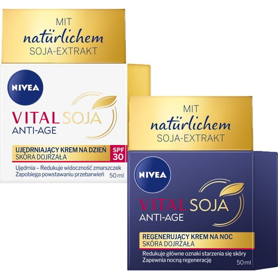 Регенерирующий ночной крем 50 мл и дневной 50 мл NIVEA VITAL SOJA
Регенерирующий ночной крем 50 мл и дневной 50 мл NIVEA VITAL SOJA