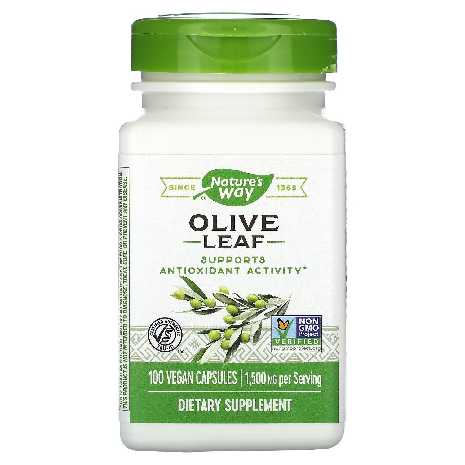 Добавка Nature's Way Olive Leaf 1500 мг, 100 веганских капсул