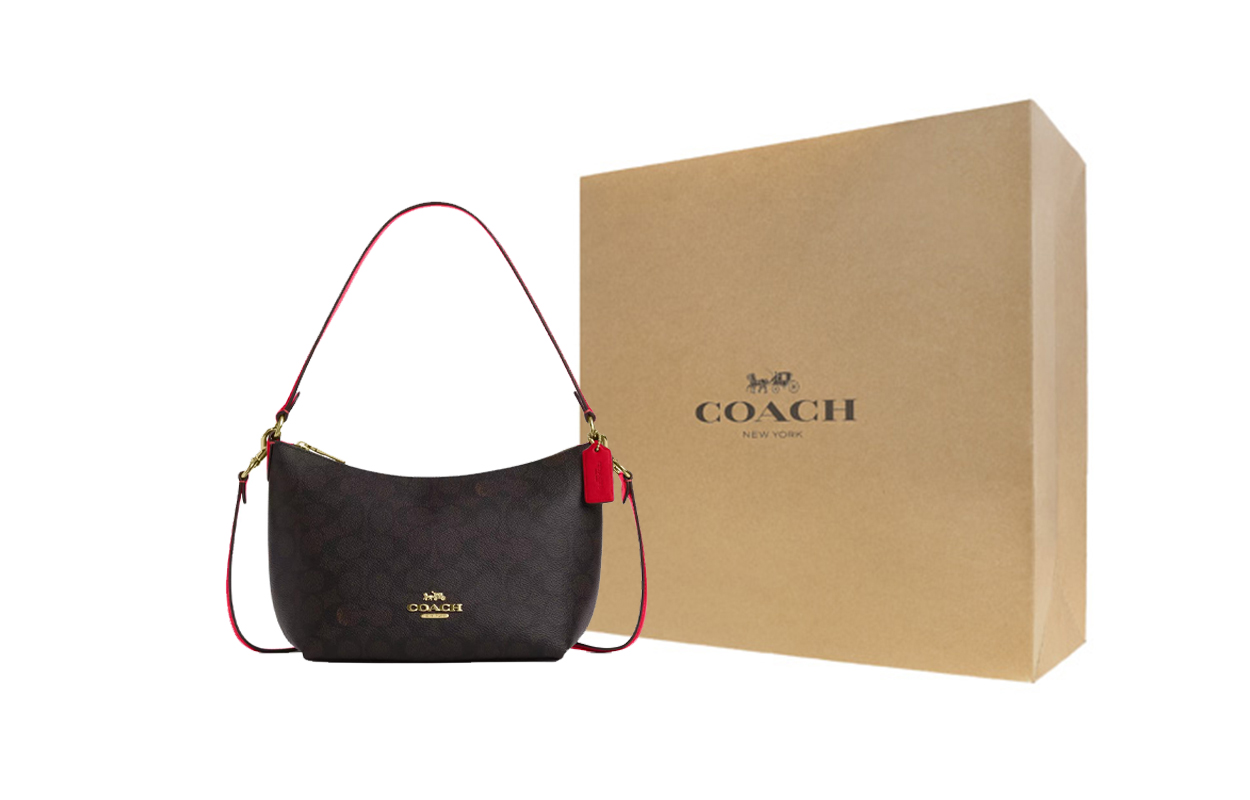 COACH Сумка через плечо из вощеной парусины с декором из орехового дерева
COACH Сумка через плечо из вощеной парусины с декором из орехового дерева