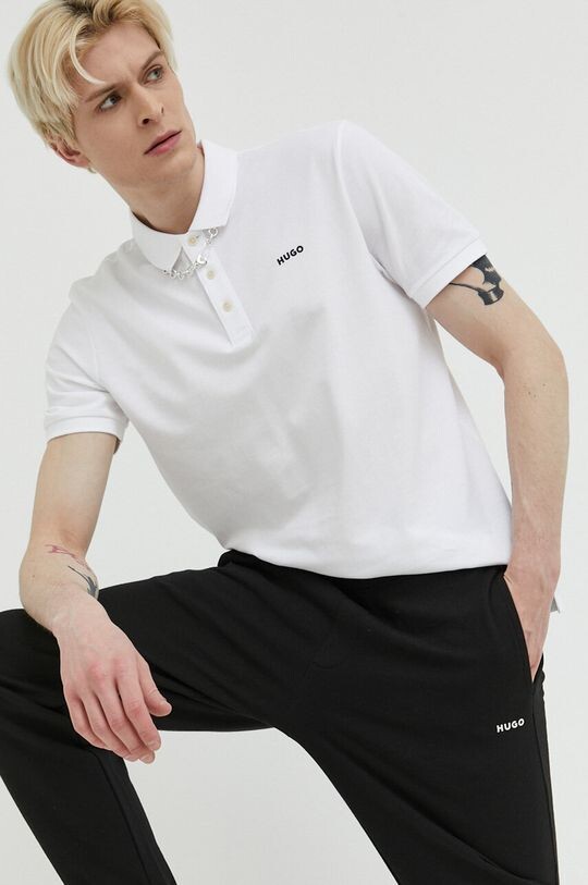 Хлопковая рубашка-поло HUGO Hugo, белый
Хлопковая рубашка-поло HUGO Hugo, белый