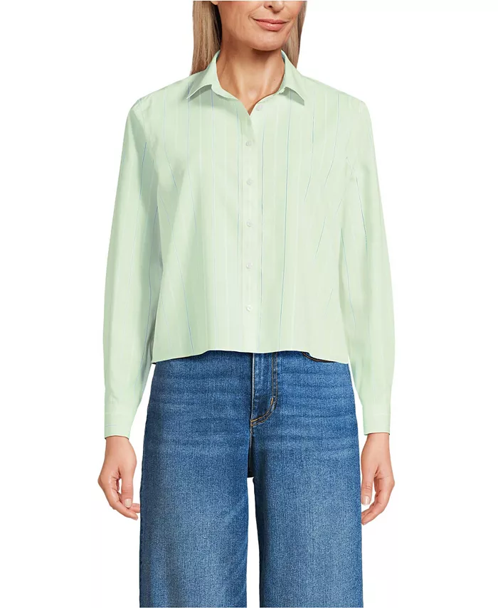 Женская укороченная рубашка свободного кроя No Iron Lands' End, зеленый
Женская укороченная рубашка свободного кроя No Iron Lands' End, зеленый