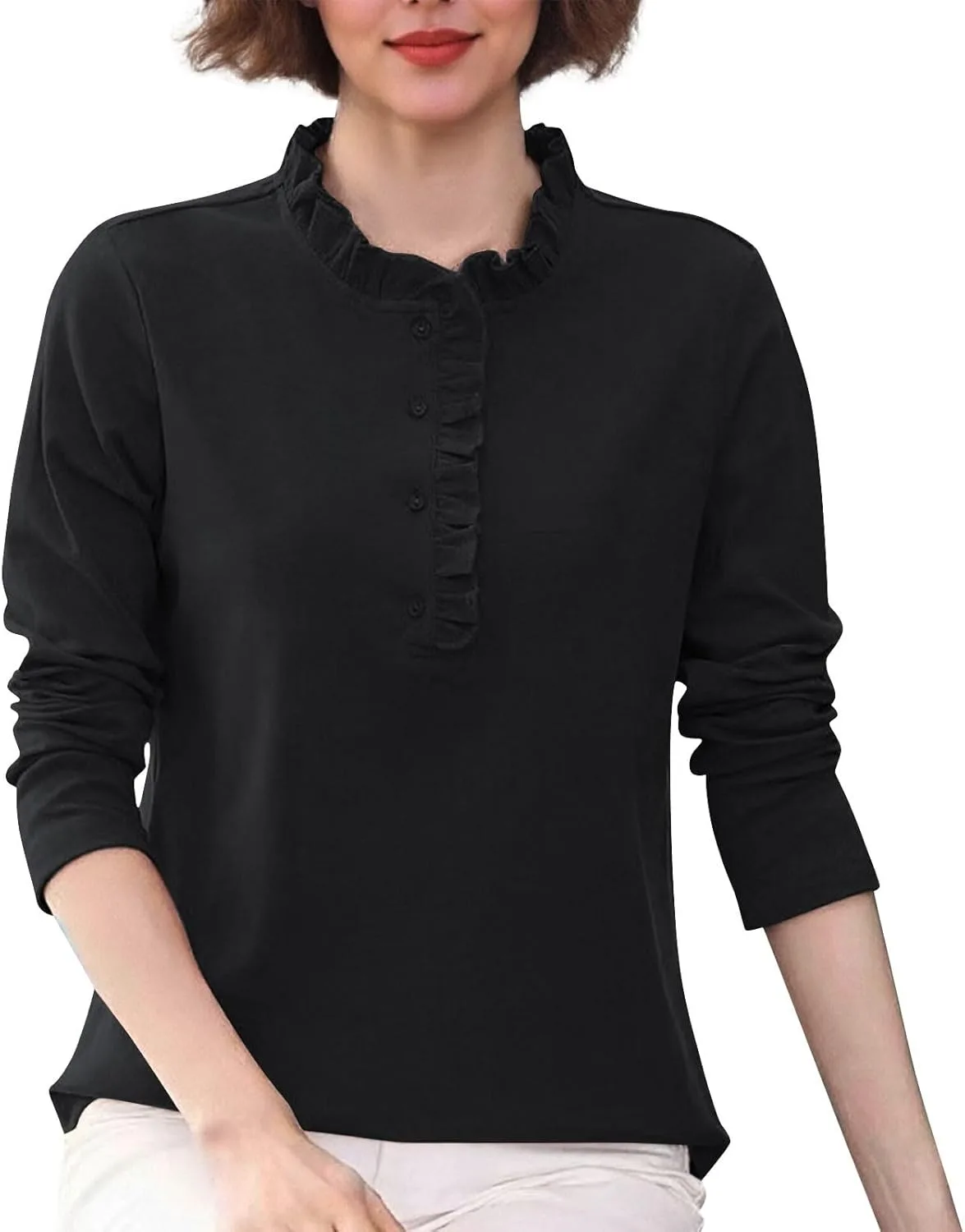 Женская футболка с длинным рукавом и рюшами
Женская футболка с длинным рукавом и рюшами