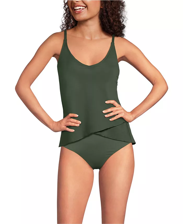 Женский топ-танкини с тюльпановым подолом Lands' End, зеленый
Женский топ-танкини с тюльпановым подолом Lands' End, зеленый