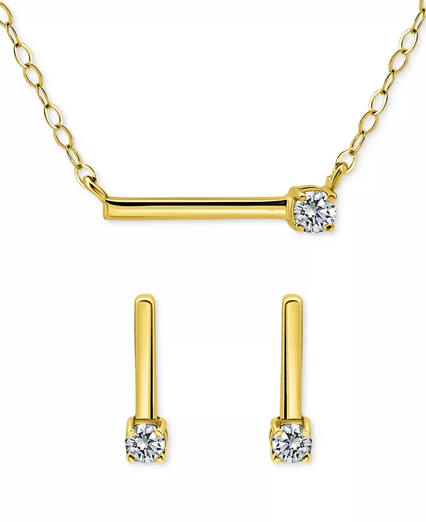 Эффектное колье и серьги-подвески с кубическим цирконием, выполненные из 18-каратного золота на основе стерлингового серебра (также из стерлингового серебра), эксклюзивно в Macy's Giani Bernini, gold
Эффектное колье и серьги-подвески с кубическим цирконием, выполненные из 18-каратного золота на основе стерлингового серебра (также из стерлингового серебра), эксклюзивно в Macy's Giani Bernini, gold