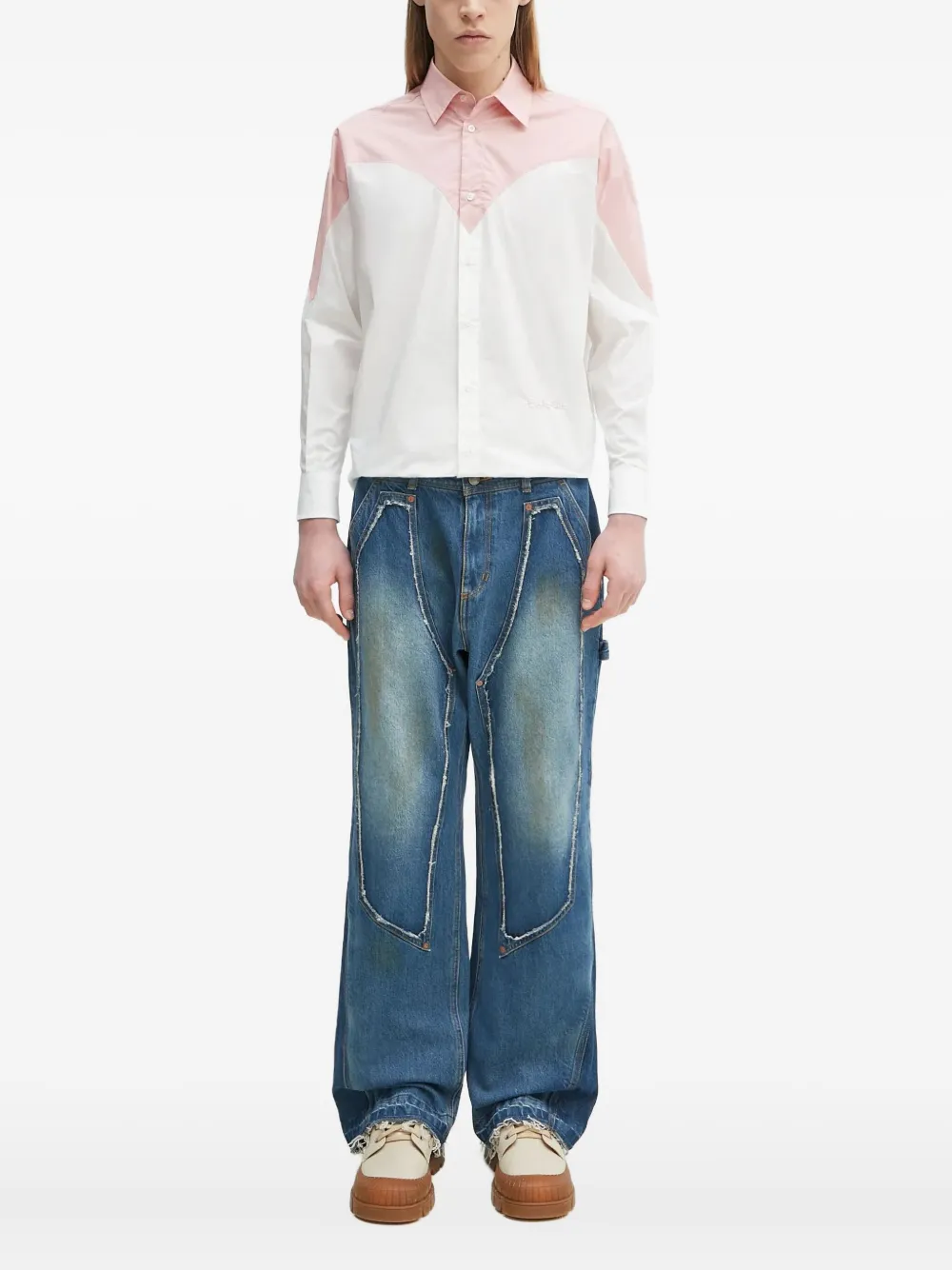 Двухцветная рубашка со вставками Fiorucci, белый
Двухцветная рубашка со вставками Fiorucci, белый