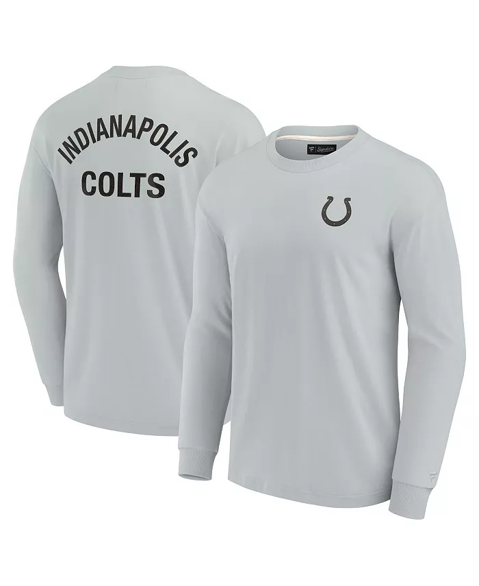 Мужская и женская серая супермягкая футболка с длинным рукавом Indianapolis Colts Fanatics Signature
Мужская и женская серая супермягкая футболка с длинным рукавом Indianapolis Colts Fanatics Signature