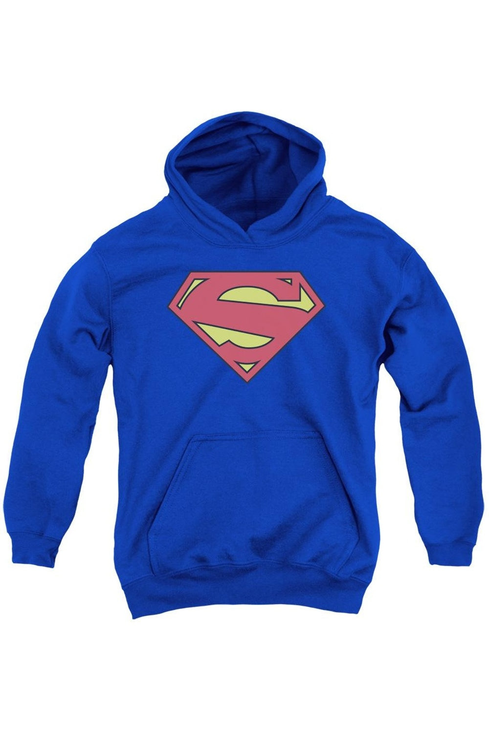 Супермен New 52 Щит худи с капюшоном для детей Gildan, синий 
Супермен New 52 Щит худи с капюшоном для детей Gildan, синий