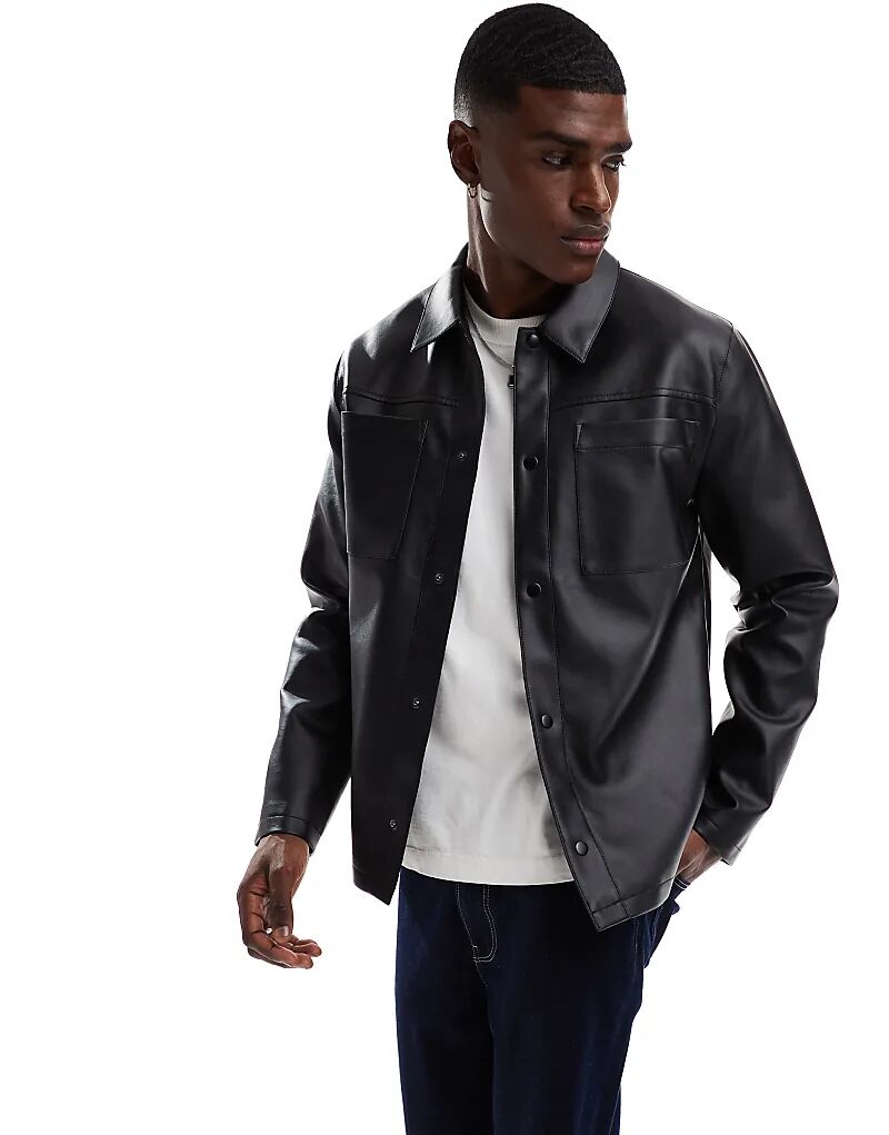 Куртка-рубашка из искусственной кожи ASOS DESIGN черного цвета, Черный, Куртка-рубашка из искусственной кожи ASOS DESIGN черного цвета
Куртка-рубашка из искусственной кожи ASOS DESIGN черного цвета, Черный, Куртка-рубашка из искусственной кожи ASOS DESIGN черного цвета