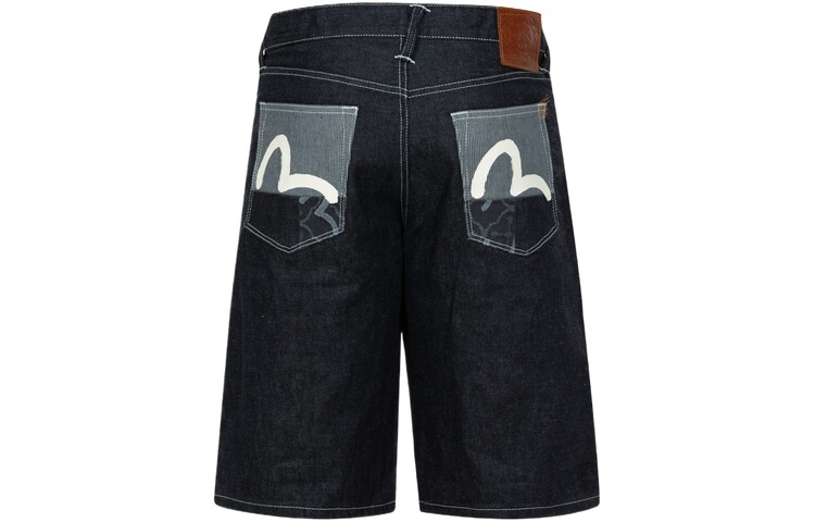 Джинсовые шорты мужские джинсовые синие Evisu, синий 
Джинсовые шорты мужские джинсовые синие Evisu, синий