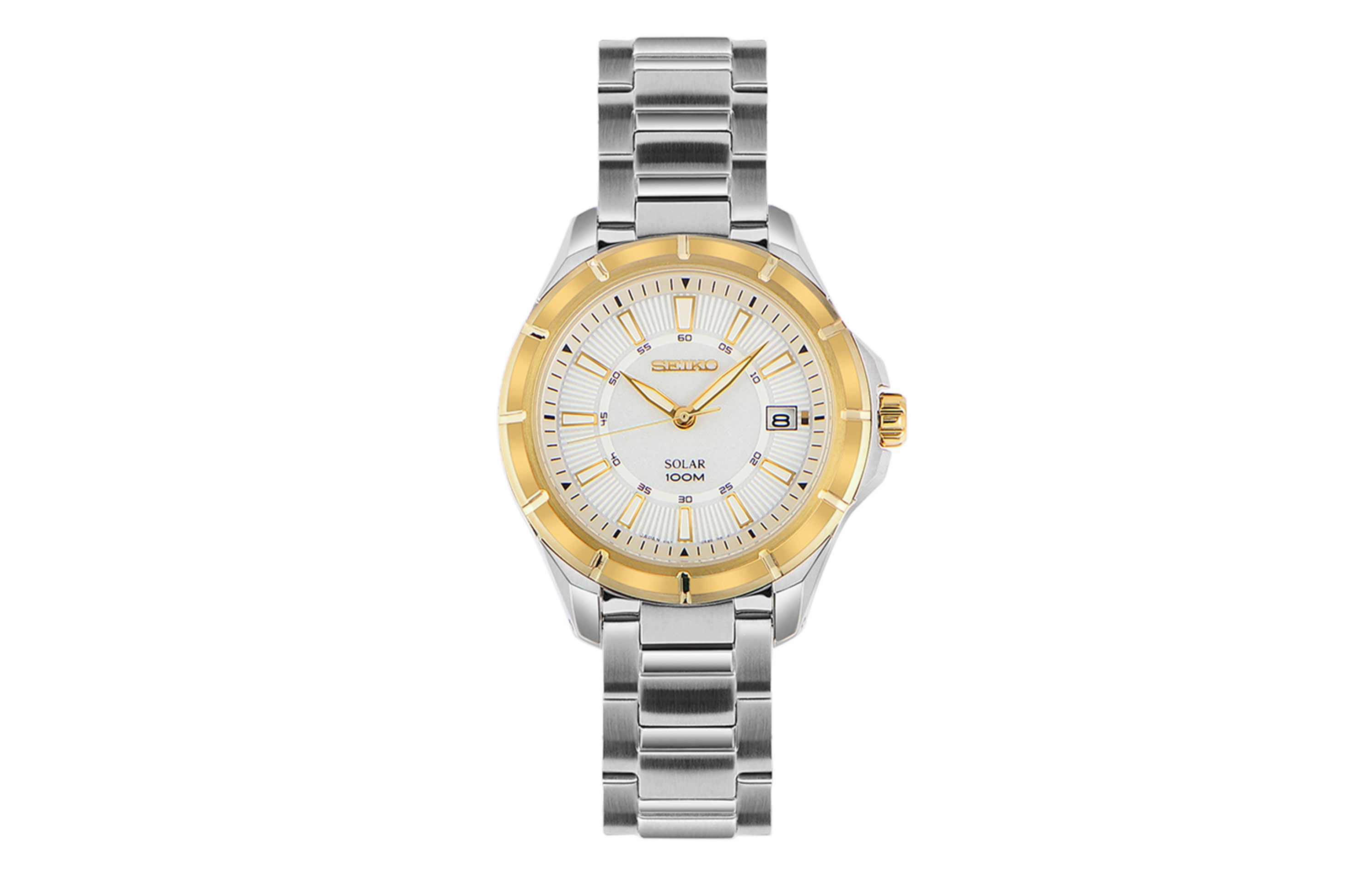 Кварцевые часы SEIKO на стальном браслете с белым циферблатом
Кварцевые часы SEIKO на стальном браслете с белым циферблатом