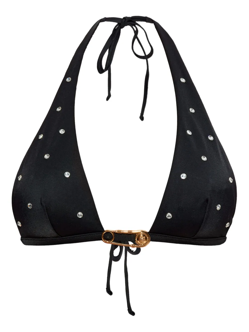 Топ бикини с кристаллами VERSACE, черный 
Топ бикини с кристаллами VERSACE, черный