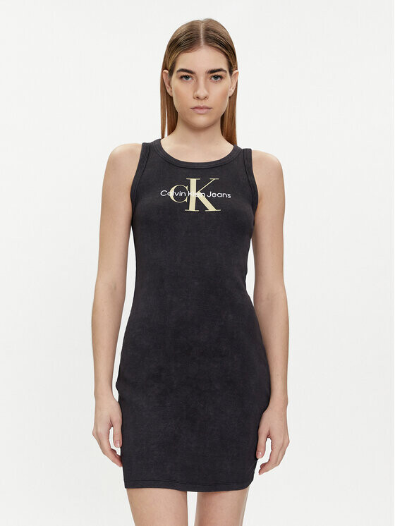 Летнее платье приталенного кроя Calvin Klein, черный