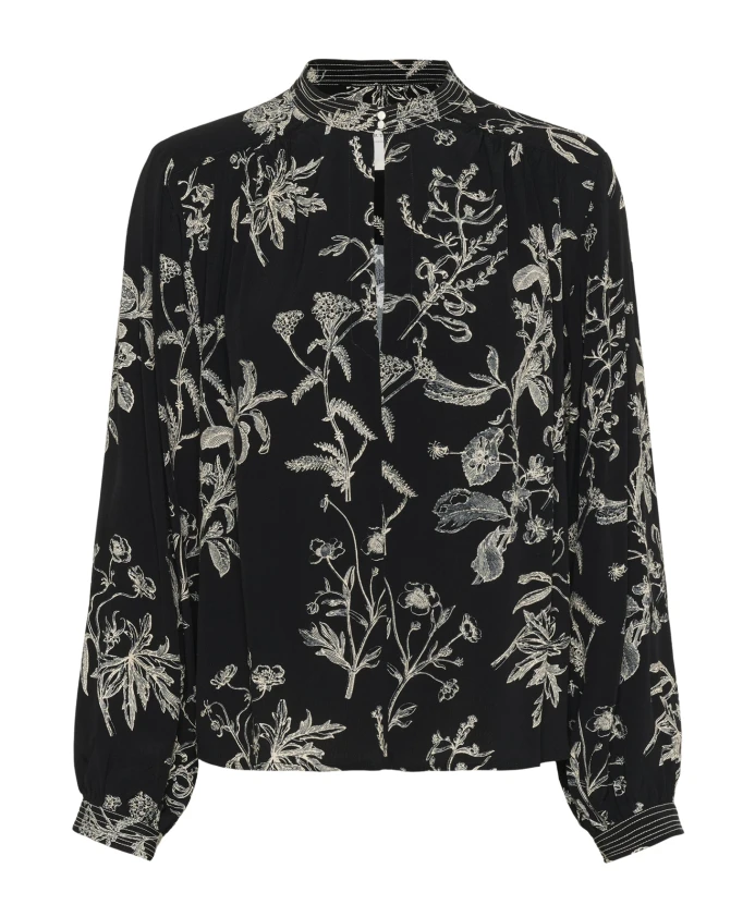Черная блузка с растительным принтом Part Two, мультиколор
Черная блузка с растительным принтом Part Two, мультиколор