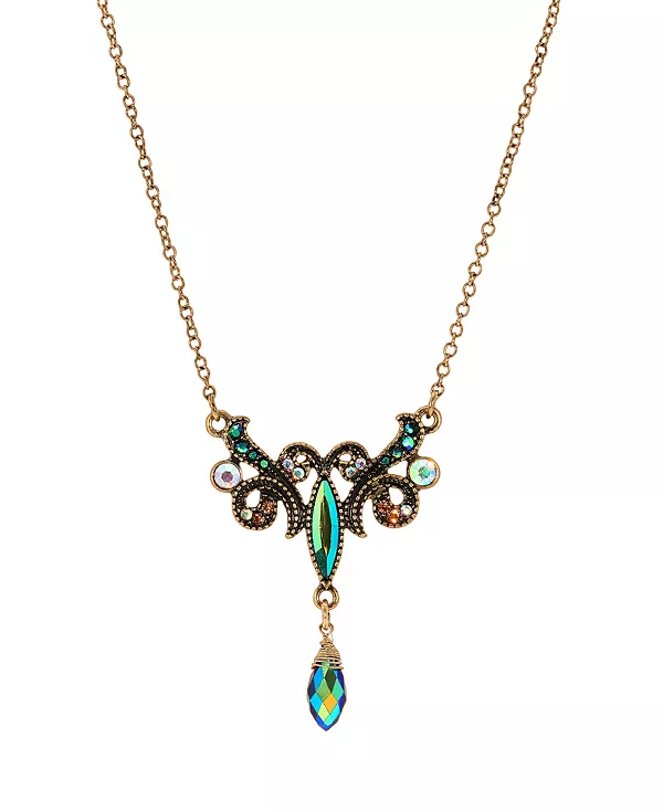 Ожерелье с подвеской из стеклянных бусин AB 2028, multi
Ожерелье с подвеской из стеклянных бусин AB 2028, multi