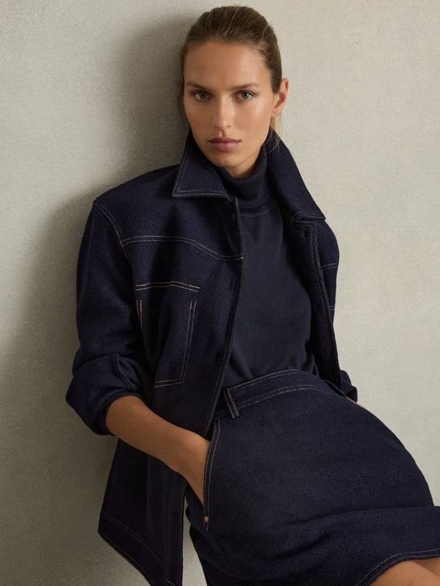 Роскошная джинсовая рубашка из шерсти элизы Reiss, темно-синий
Роскошная джинсовая рубашка из шерсти элизы Reiss, темно-синий