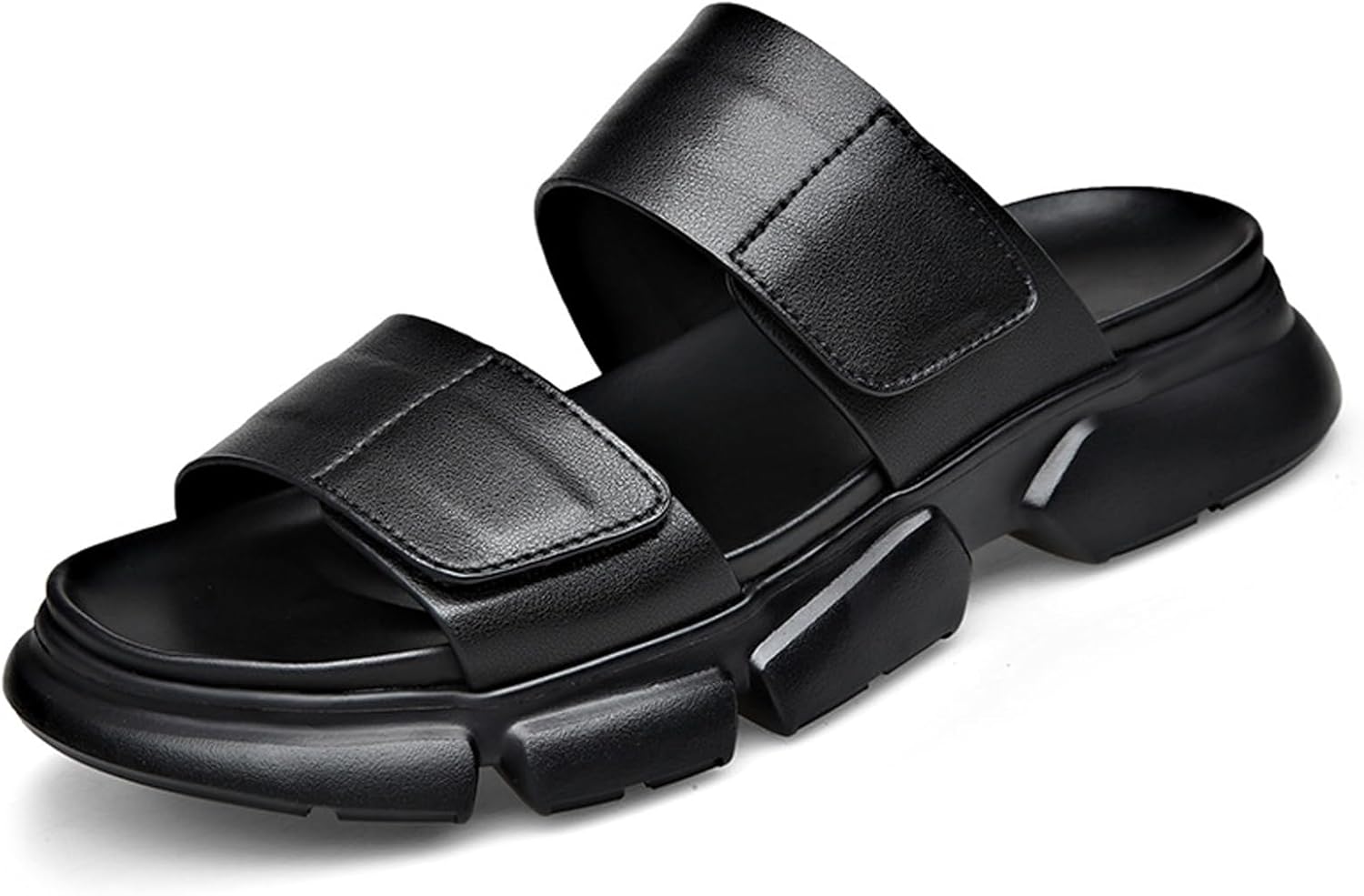 Мужские кожаные сандалии на платформе без застежек с противоскользящей подошвой, модные сандалии с круглым открытым носком, широкой двойной лямкой и мягкой подошвой, летние сандалии для прогулок и пляжа Nouriron, черный
Мужские кожаные сандалии на платформе без застежек с противоскользящей подошвой, модные сандалии с круглым открытым носком, широкой двойной лямкой и мягкой подошвой, летние сандалии для прогулок и пляжа Nouriron, черный