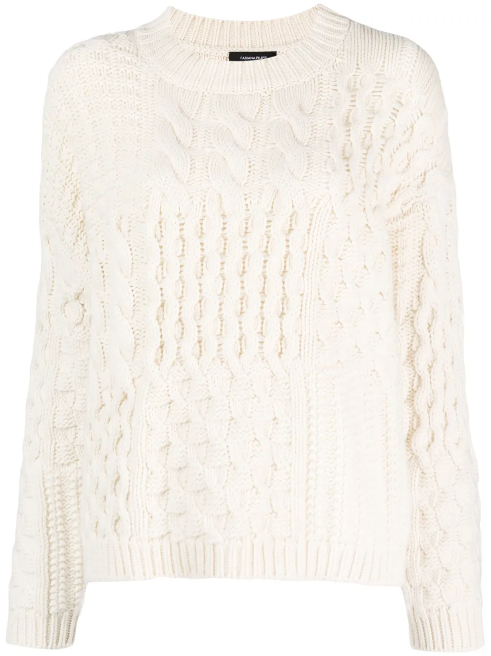 Кашемировый джемпер фактурной вязки Fabiana Filippi, белый
Кашемировый джемпер фактурной вязки Fabiana Filippi, белый