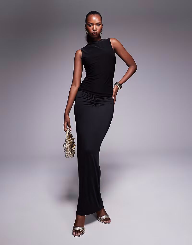 Юбка макси Princess Polly облегающего кроя с оборками черного цвета
Юбка макси Princess Polly облегающего кроя с оборками черного цвета