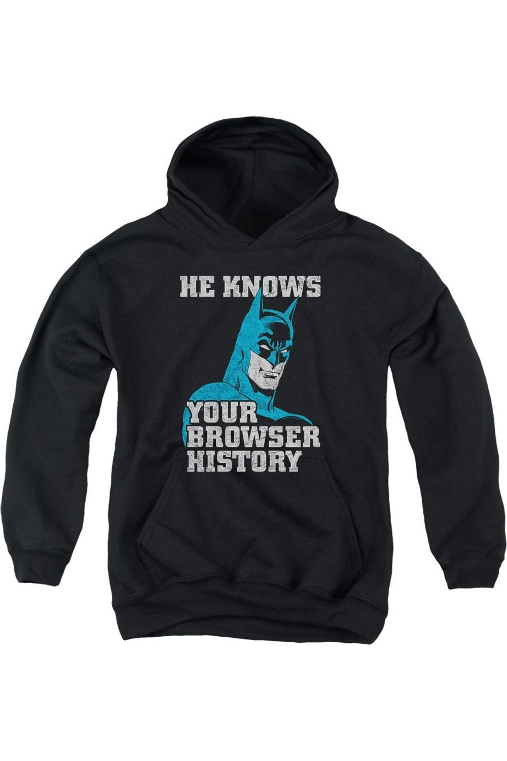 Батмен знает молодежный худи с капюшоном Gildan, черный
Батмен знает молодежный худи с капюшоном Gildan, черный