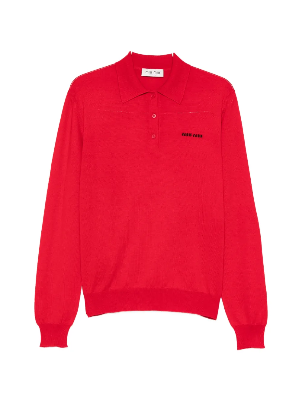 Поло с интарсией логотипа Miu Miu, красный
Поло с интарсией логотипа Miu Miu, красный