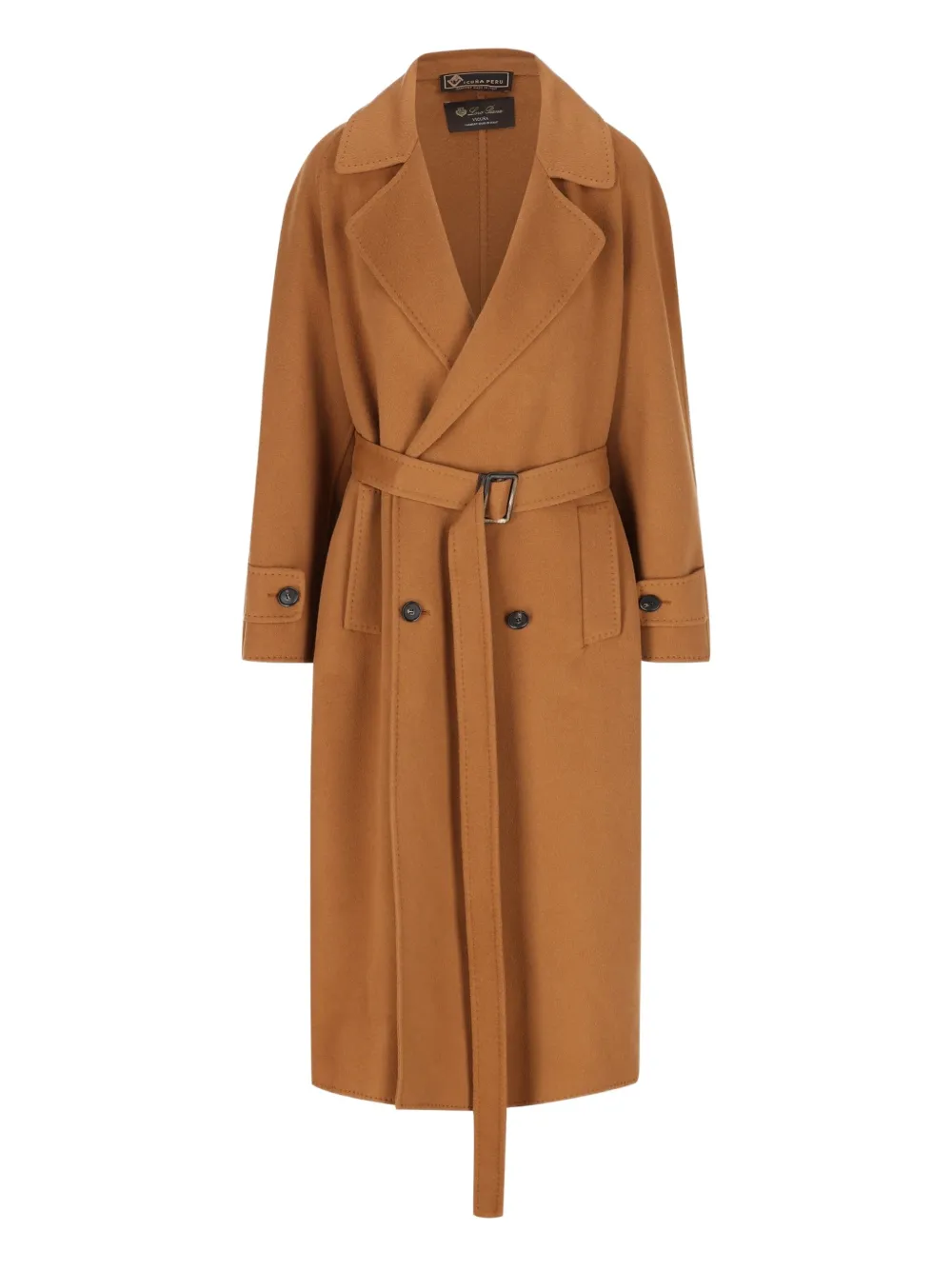 Пальто из чистой шерсти с поясом Loro Piana, коричневый
Пальто из чистой шерсти с поясом Loro Piana, коричневый