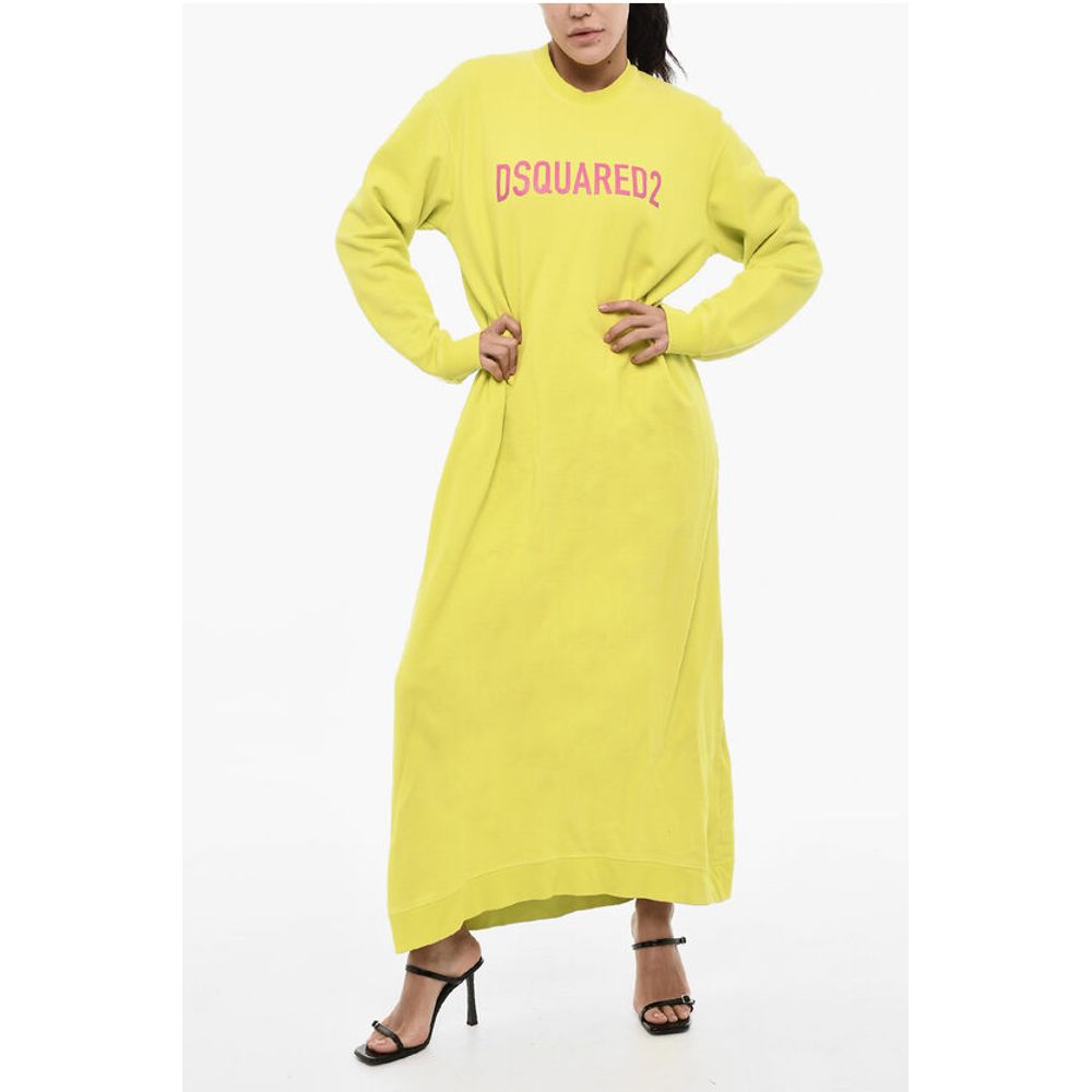 Платье-макси с контрастным логотипом Dsquared2, зеленый 
Платье-макси с контрастным логотипом Dsquared2, зеленый