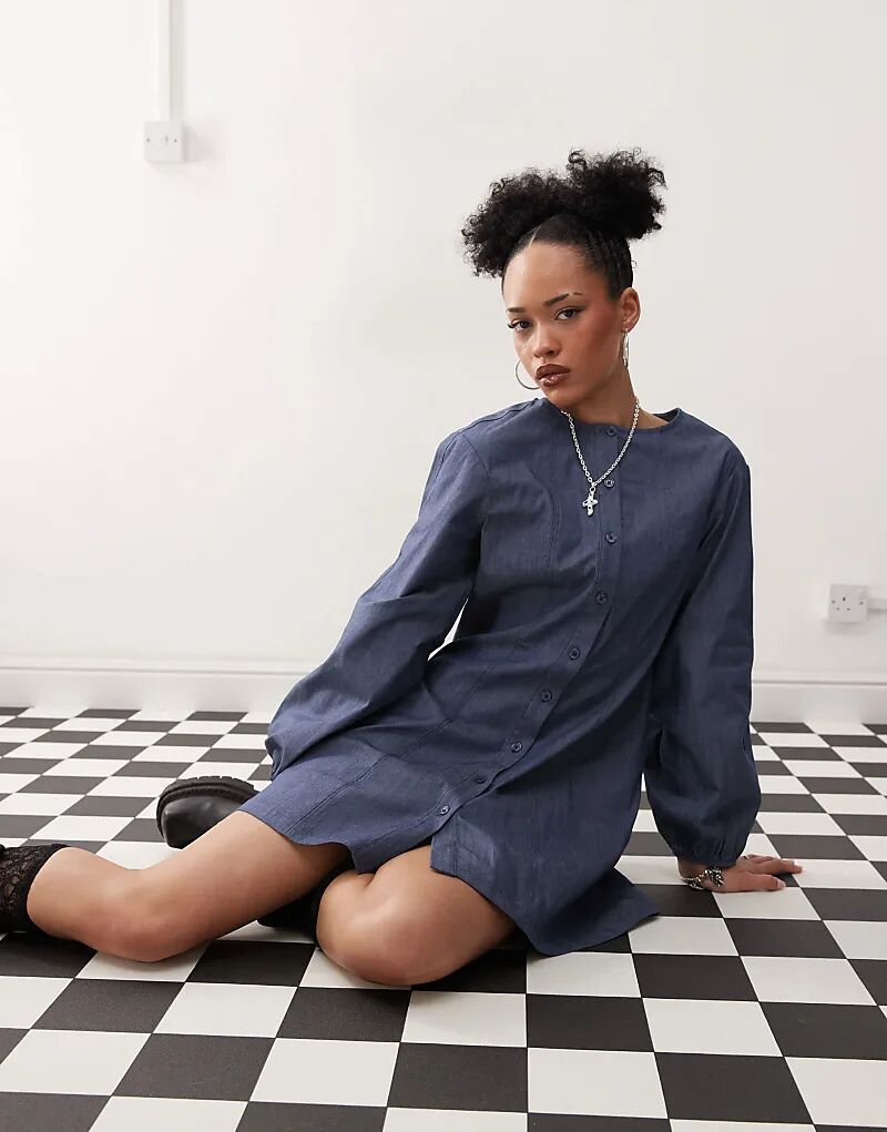 Мини-платье Reclaimed Vintage с рукавами-фонариками из синего денима
Мини-платье Reclaimed Vintage с рукавами-фонариками из синего денима