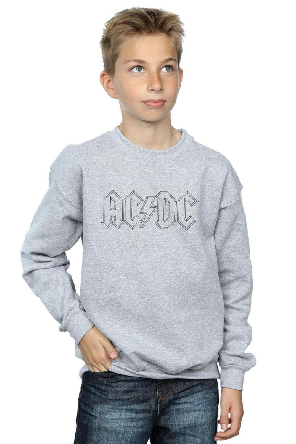 Черный свитшот с контурным логотипом AC/DC, серый
Черный свитшот с контурным логотипом AC/DC, серый