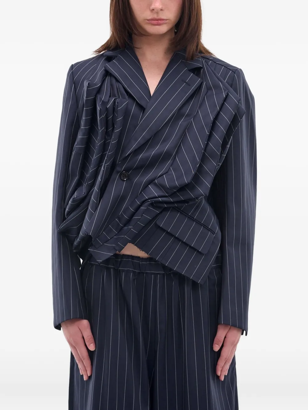 Жакет с драпировкой и полосатым принтом Comme Des Garcons, синий
Жакет с драпировкой и полосатым принтом Comme Des Garcons, синий
