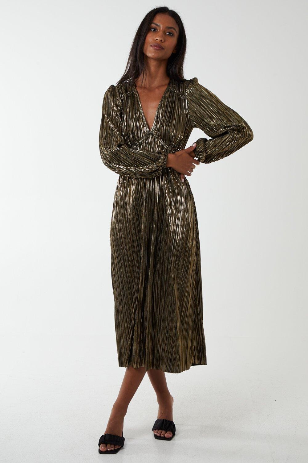 Эластичное платье миди с плиссировкой и V-образным вырезом Blue Vanilla, золото, Желтый, Эластичное платье миди с плиссировкой и V-образным вырезом Blue Vanilla, золото
Эластичное платье миди с плиссировкой и V-образным вырезом Blue Vanilla, золото, Желтый, Эластичное платье миди с плиссировкой и V-образным вырезом Blue Vanilla, золото