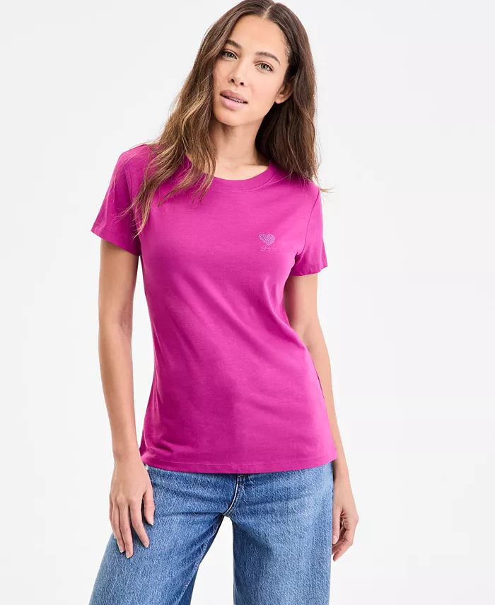 Женская хлопковая футболка с вышивкой в виде сердца BOSS Orange, розовый
Женская хлопковая футболка с вышивкой в виде сердца BOSS Orange, розовый