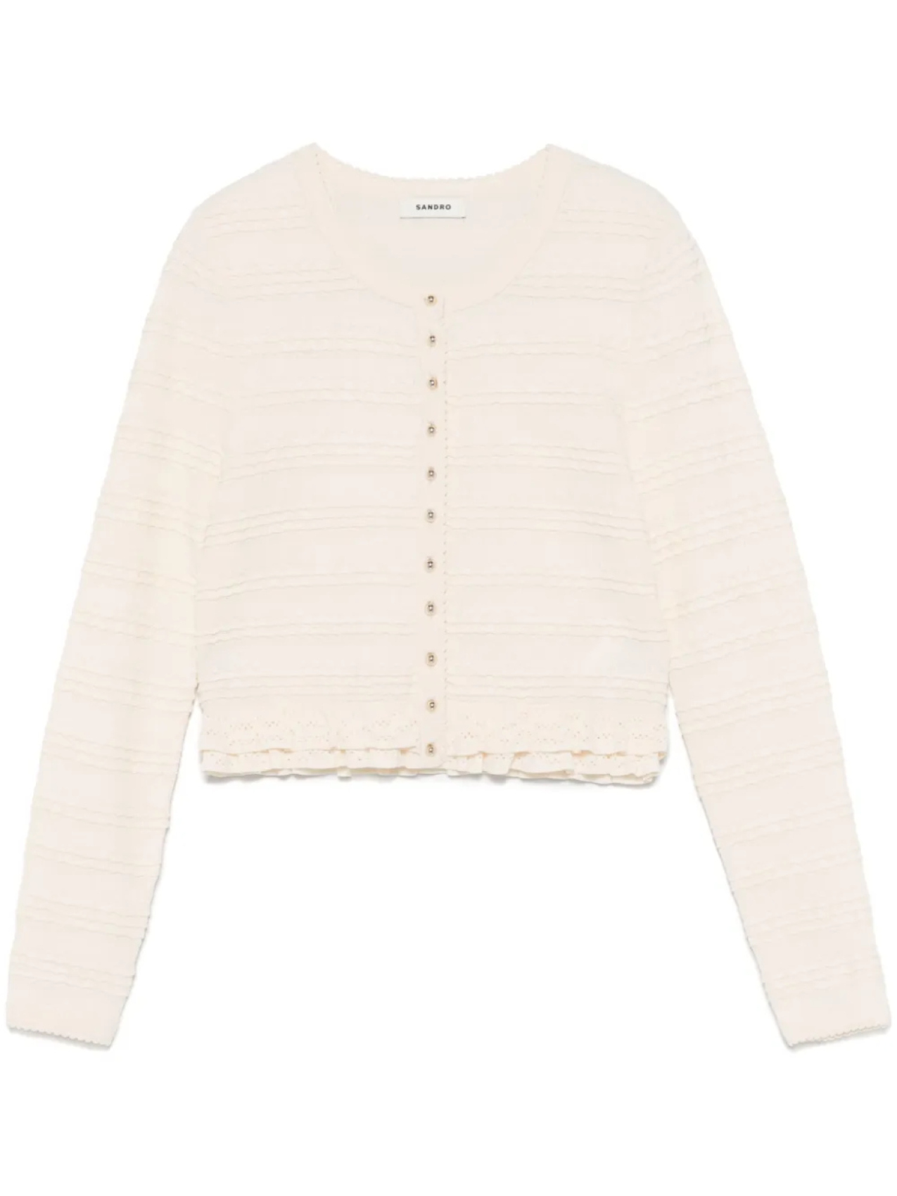 SANDRO кардиган с оборками, нейтральный
SANDRO кардиган с оборками, нейтральный