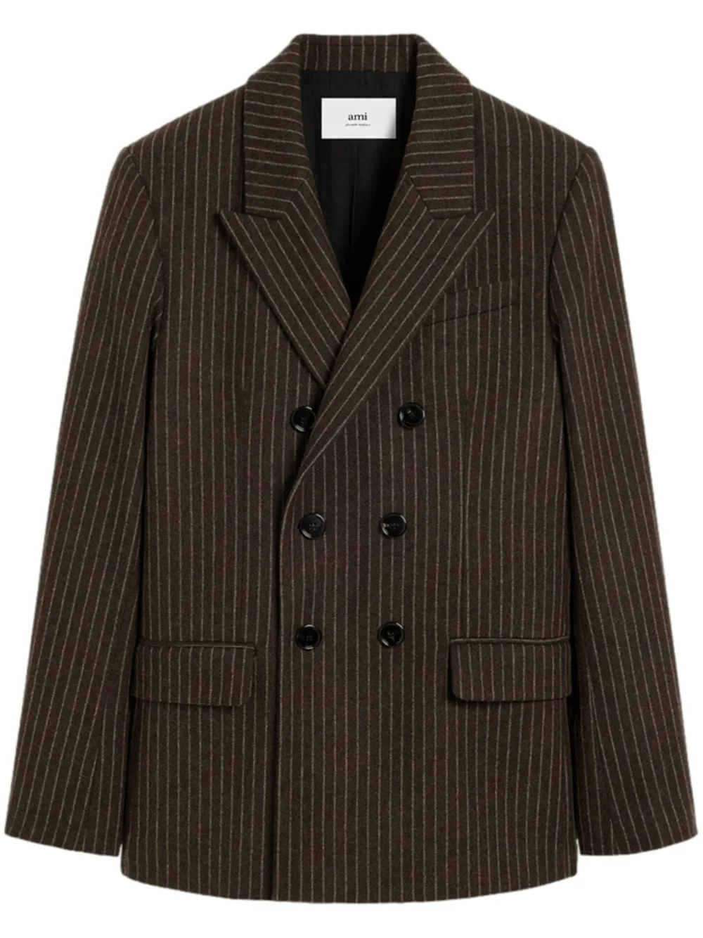 Двубортный шерстяной пиджак AMI Paris, коричневый
Двубортный шерстяной пиджак AMI Paris, коричневый