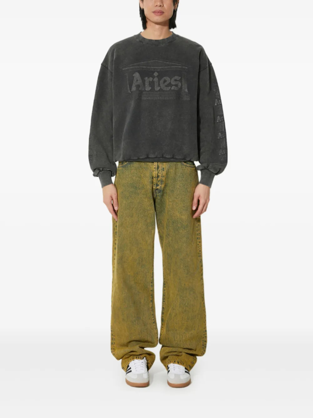 Толстовка с круглым вырезом, украшенная логотипом Aries, черный
Толстовка с круглым вырезом, украшенная логотипом Aries, черный