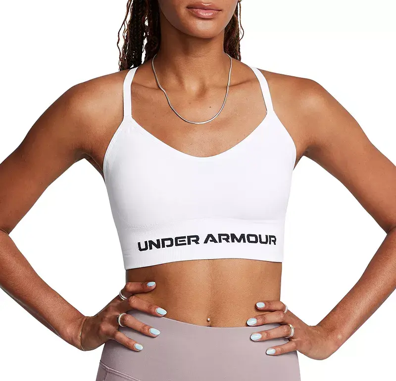 Женский бесшовный спортивный бюстгальтер Under Armour Vanish, белый/черный
Женский бесшовный спортивный бюстгальтер Under Armour Vanish, белый/черный