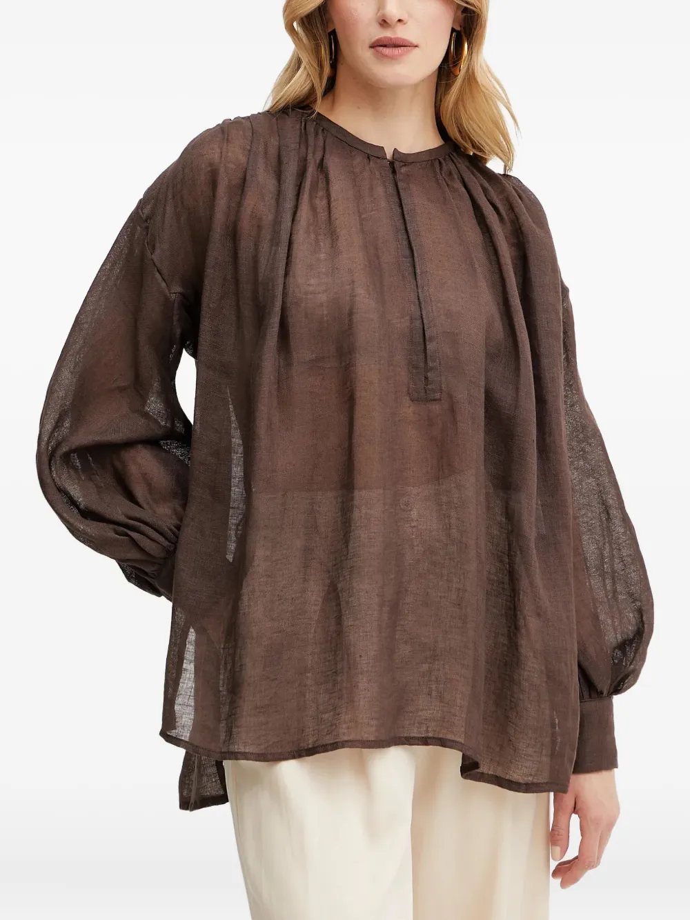 Блузка с плиссированными рукавами-фонариками LUISA SPAGNOLI
Блузка с плиссированными рукавами-фонариками LUISA SPAGNOLI