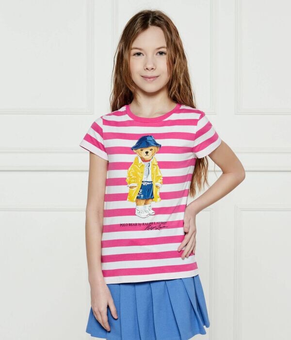 Футболка детская Polo Ralph Lauren в полоску с принтом медведя, розовый
Футболка детская Polo Ralph Lauren в полоску с принтом медведя, розовый