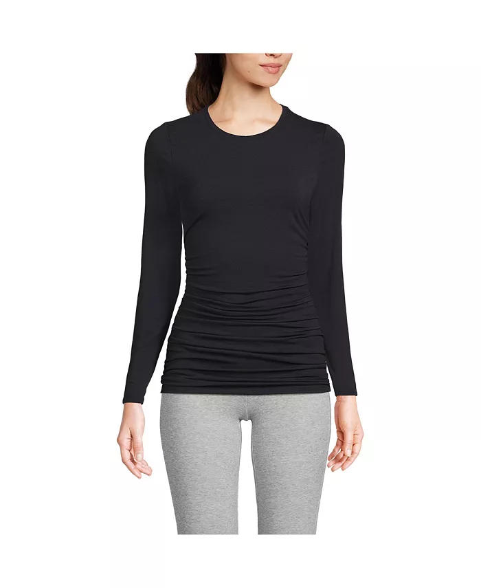 Женская облегающая футболка Power Performance с длинным рукавом Lands' End, черный
Женская облегающая футболка Power Performance с длинным рукавом Lands' End, черный