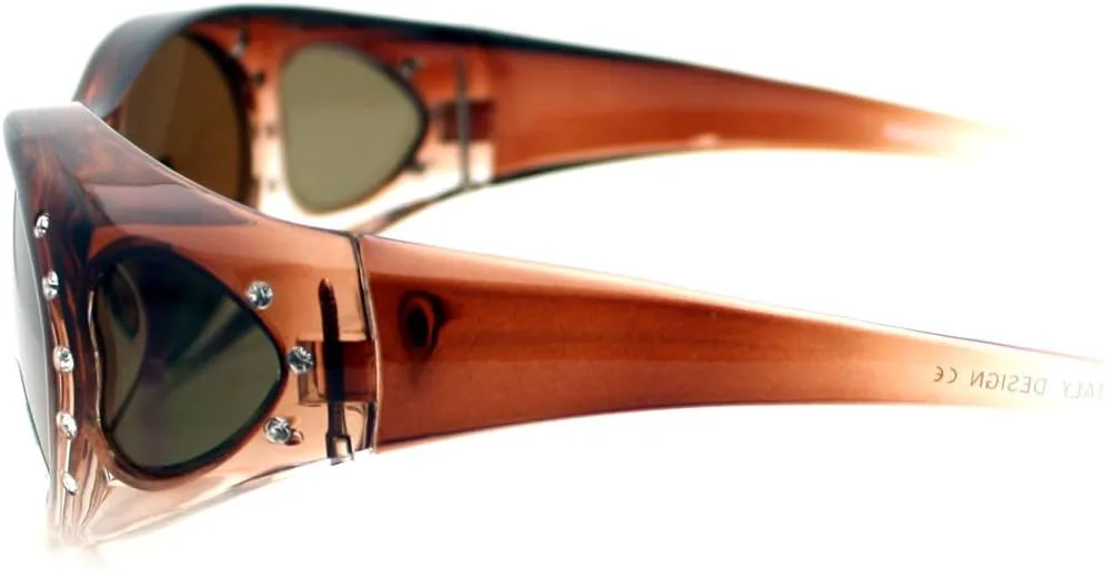 Женские поляризованные солнцезащитные очки с оправой, надеваемой поверх обычных очков, с овальной формой и стразами, градиентные цвета PASTL, Brown (Brown)
Женские поляризованные солнцезащитные очки с оправой, надеваемой поверх обычных очков, с овальной формой и стразами, градиентные цвета PASTL, Brown (Brown)