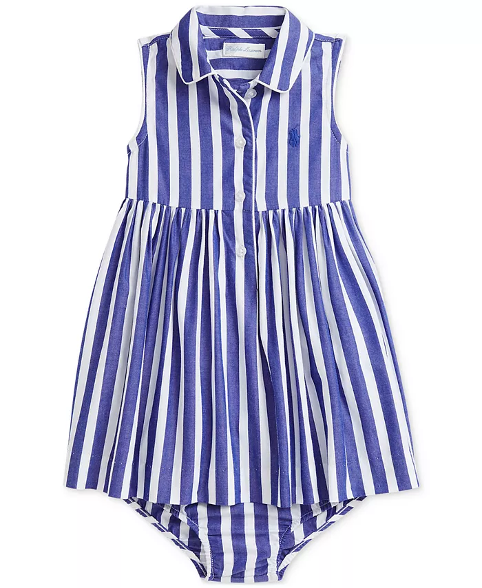 Платье-рубашка для девочек из хлопкового поплина в полоску Polo Ralph Lauren, синий
Платье-рубашка для девочек из хлопкового поплина в полоску Polo Ralph Lauren, синий