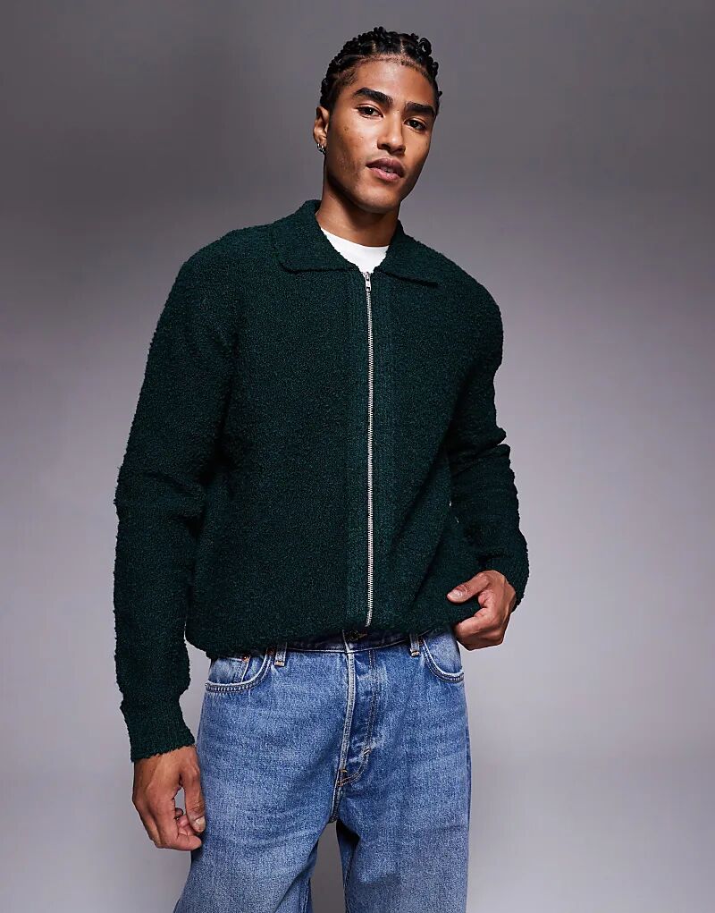 Свободный вязаный кардиган букле ASOS DESIGN на молнии темно-зеленого цвета
Свободный вязаный кардиган букле ASOS DESIGN на молнии темно-зеленого цвета