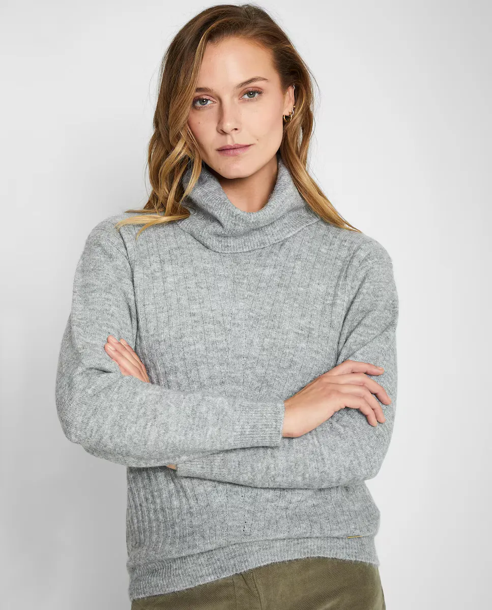 Женский широкий свитер с высоким воротником Trucco, серый
Женский широкий свитер с высоким воротником Trucco, серый