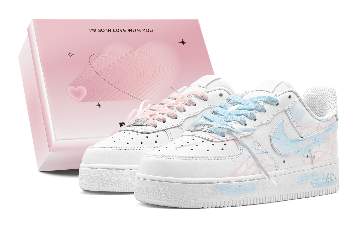 Nike Кроссовки Air Force 1 Pink Blue Star Dream Low Top для скейтбординга, мужские, небесно-голубые 
Nike Кроссовки Air Force 1 Pink Blue Star Dream Low Top для скейтбординга, мужские, небесно-голубые