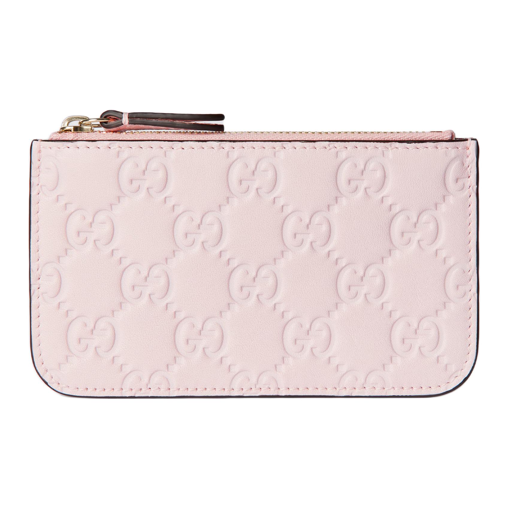 GUCCI GG Emblem Leather Key Pouch Women's Pink
GUCCI GG Emblem Leather Key Pouch Women's Pink