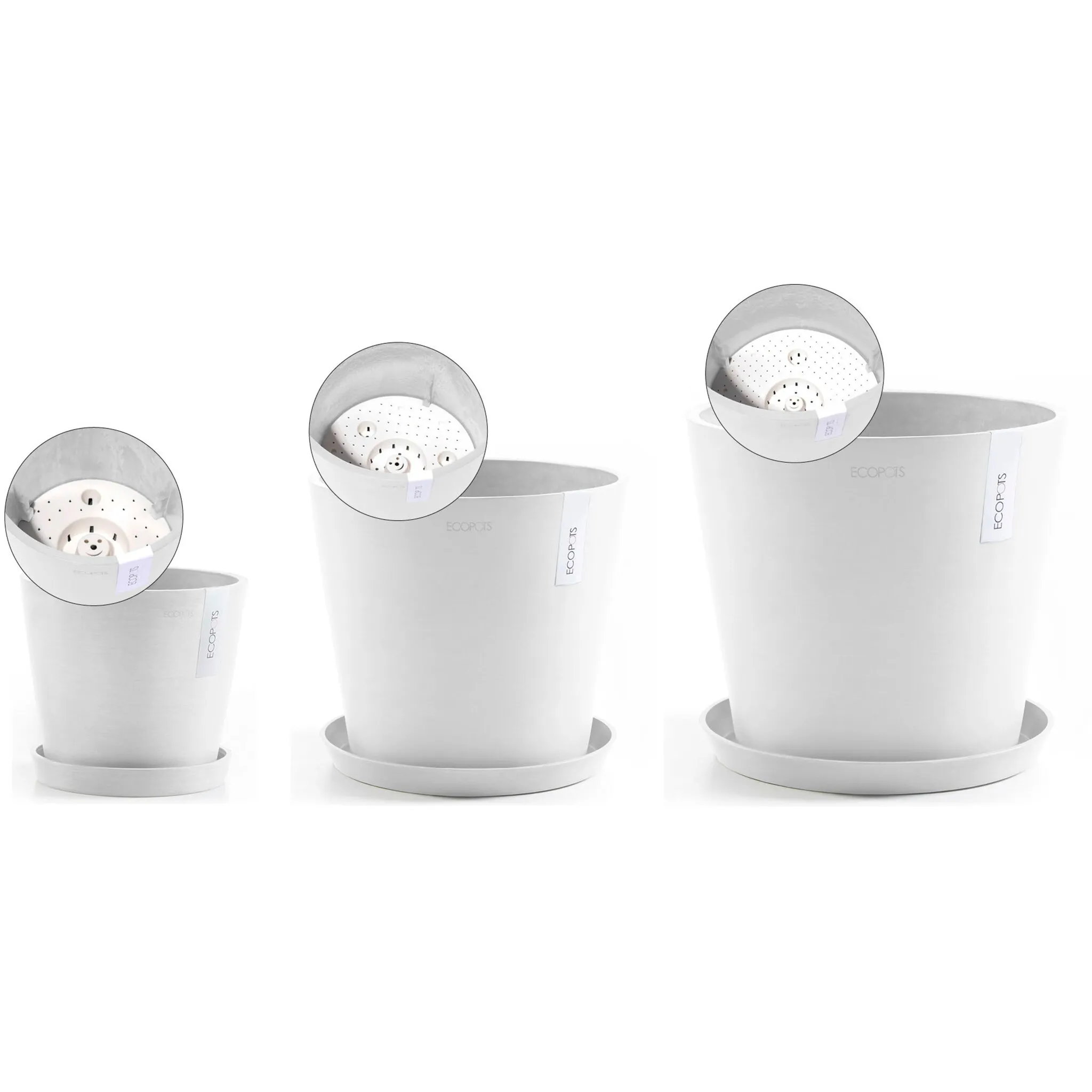 Цветочный горшок ECOPOTS «Амстердам», (набор из 3 предметов), разные размеры с подходящим блюдцем, цвет Weißgrau
Цветочный горшок ECOPOTS «Амстердам», (набор из 3 предметов), разные размеры с подходящим блюдцем, цвет Weißgrau