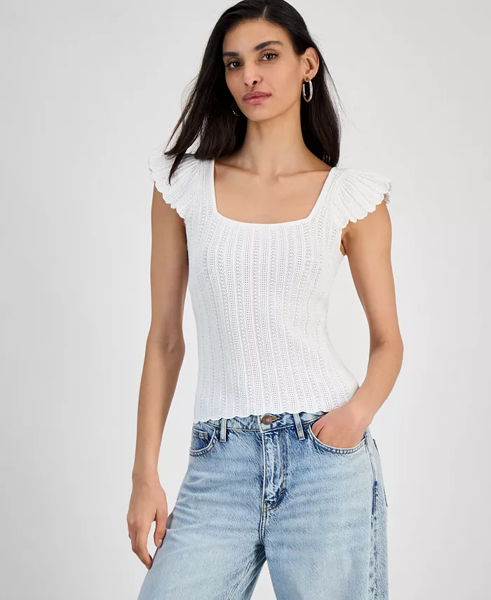 Женский свитер Laurel с квадратным вырезом и ажурной вязкой GUESS, белый
Женский свитер Laurel с квадратным вырезом и ажурной вязкой GUESS, белый