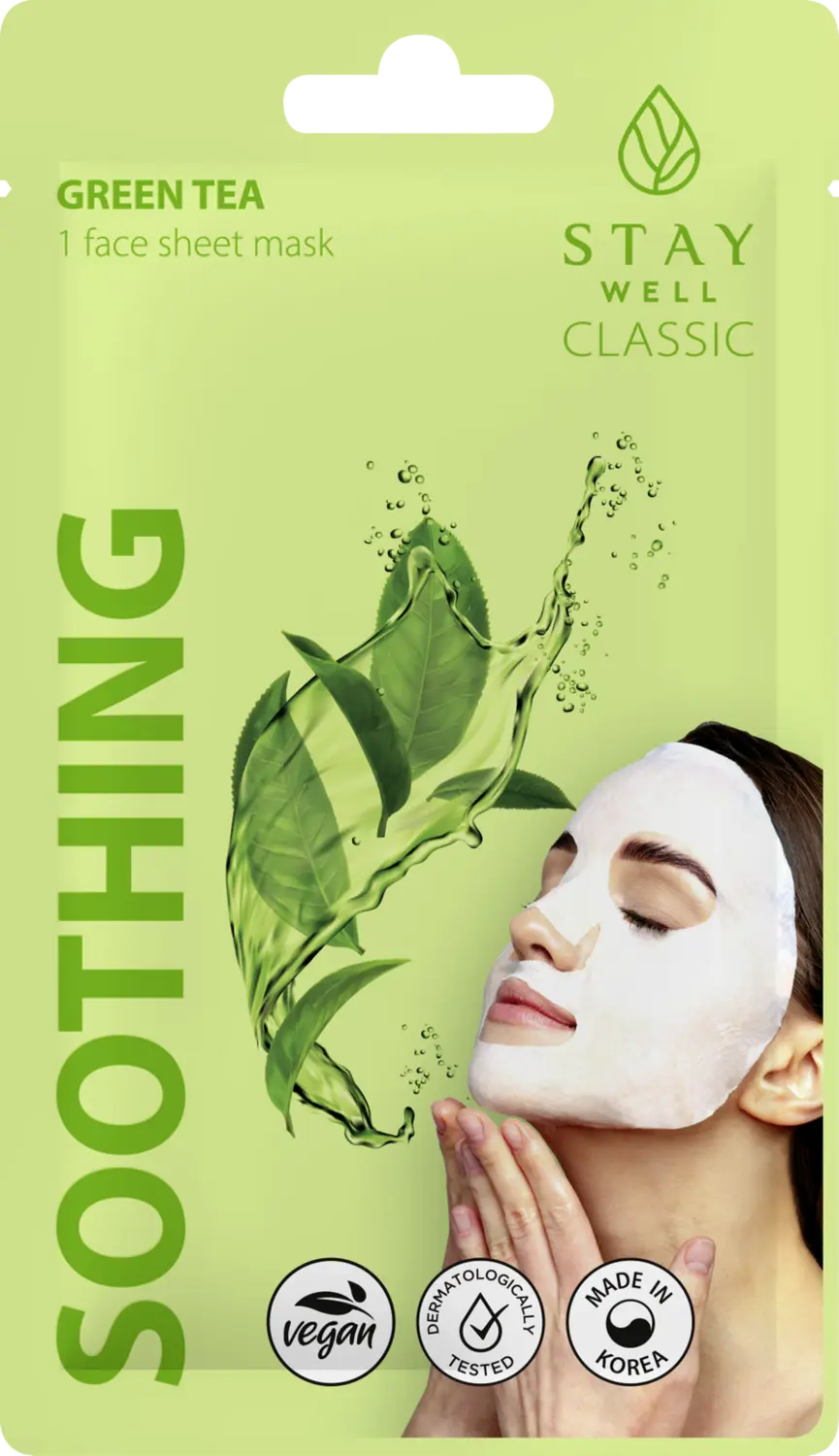 Маска для лица STAY WELL Classic sheet mask - Green Tea Soothing
Маска для лица STAY WELL Classic sheet mask - Green Tea Soothing